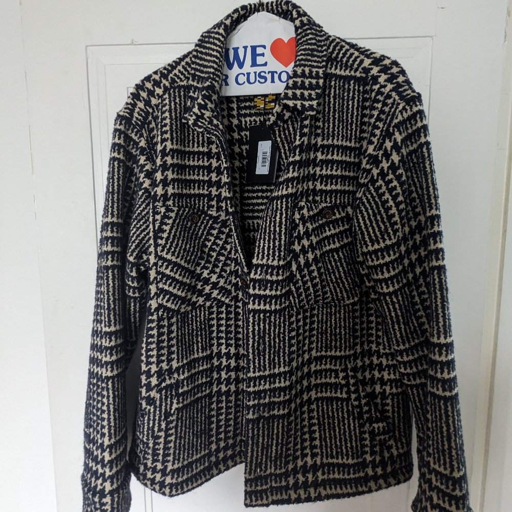 NWT - Percival Flannel Workshirt - Navy Check Hound - Large